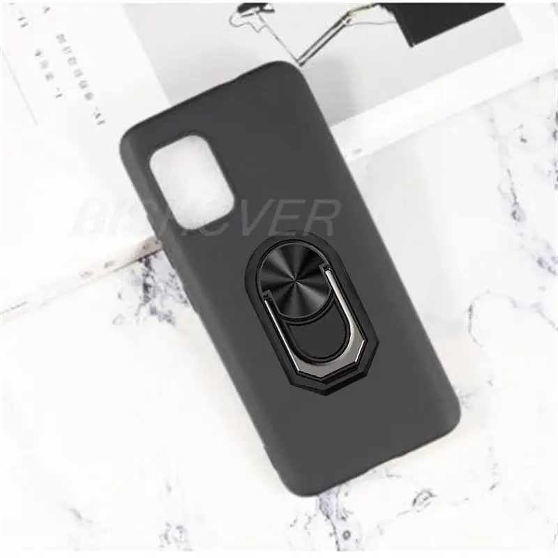 Asus ZenFone 8 Case Luxury 5.92 Inch Soft Black Silicone Magnetic Car Holder Ring Phone Cover for Asus ZenFone 8 ZS590KS Fundas