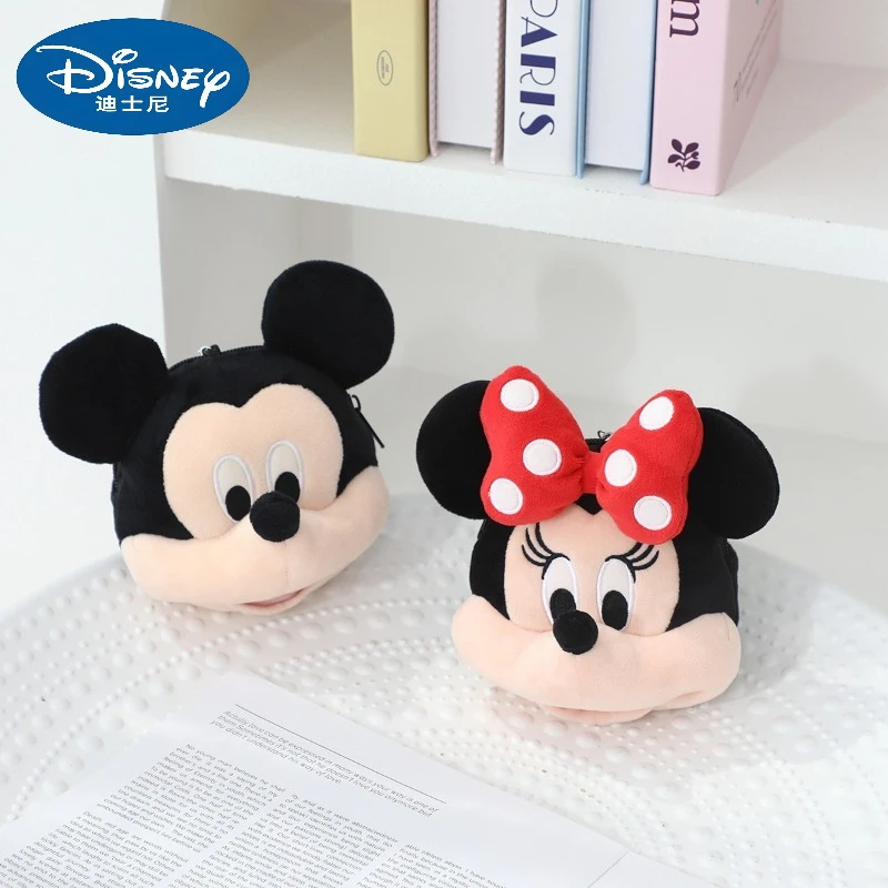 Disney 2025 Cute Cartoon Mickey and Minnie Coin Purse Headphone Bag Backpack Pendant Doll Best Birthday Gift for Friends