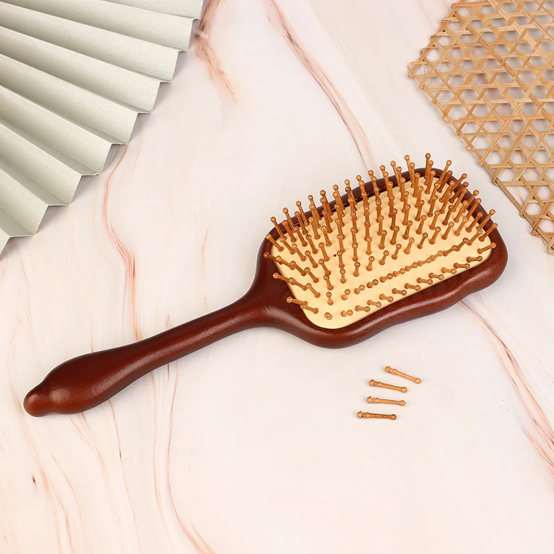 Brosse à Cheveux Luxueuse en Bois de Santal pour Femme, Peigne à Dents Larges pour Énergie du Cuir oral elu