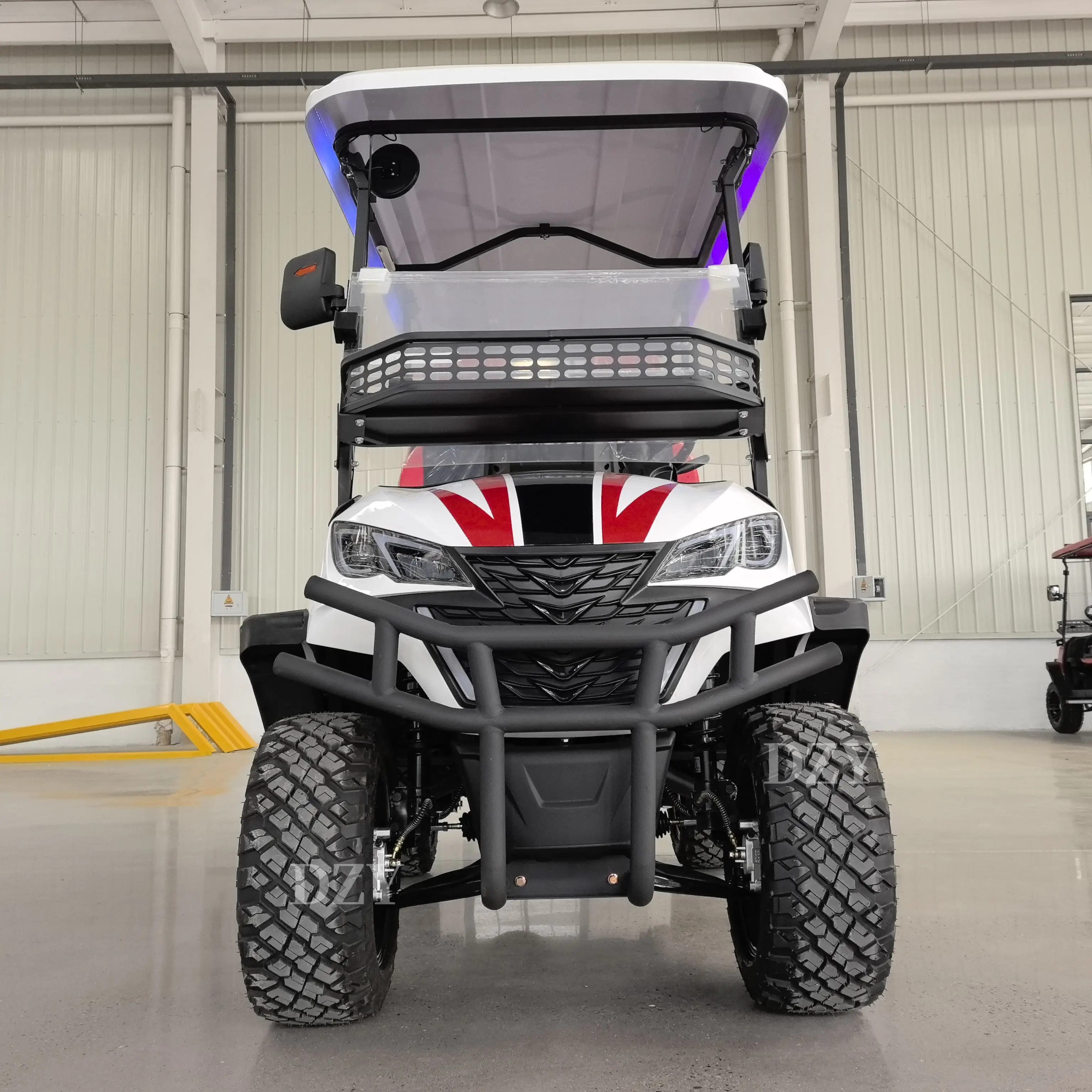 Customizable Colors 6 Seater Electric Hunting Golf Cart with 72V Powerful Motor for Community Shuttle