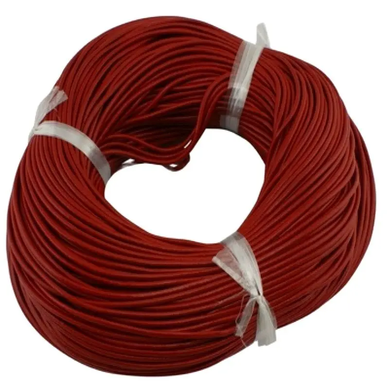 Pandahall 100m/Bundle 2mm Round Cowhide Leather Cord Jewelry Accessories String Beading Cords for DIY Necklace Making Material