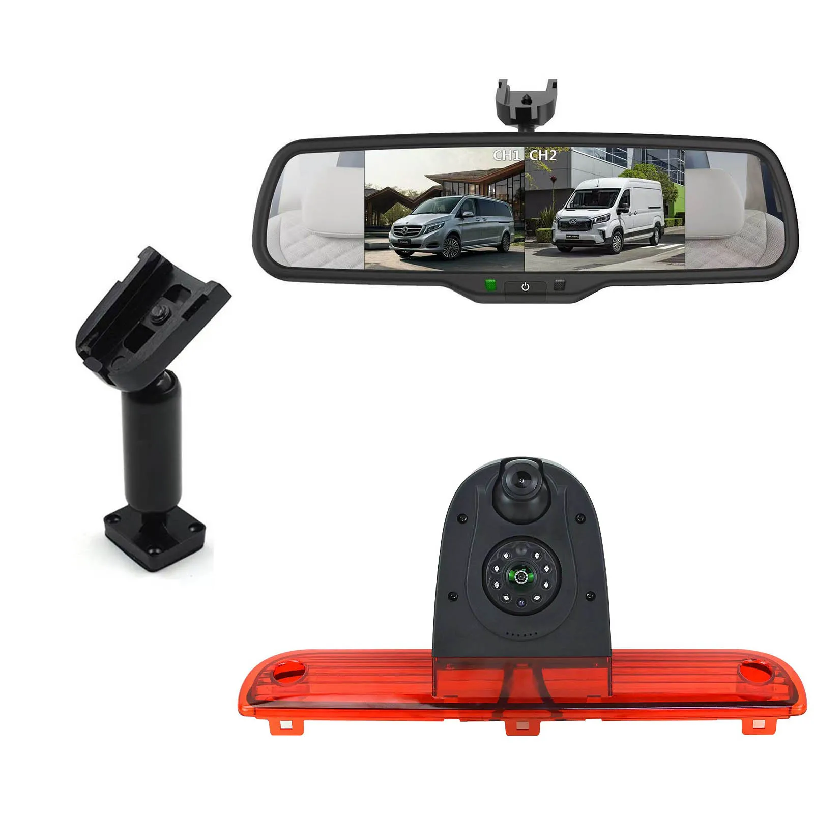 

Car Brake Light Dual Camera AHD720P for 2006-2018 Fiat Ducato, Peugeot Boxer, Citroen 7 rear view mirror display