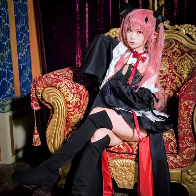 

CySeraph Of The End Owari no Seraph Krul Tepes Косплей Костюм Униформа Парик Косплей Аниме Ведьма Вампир Костюм на Хэллоуин для женщин