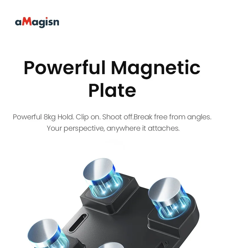 aMagisn Unsichtbare Magnetische Nackenhalterung, POV Nackenhalterung für Gopro / DJI Pocket 4 / Insta360 Ace, Luna Ultra Zubehör – Detail 8