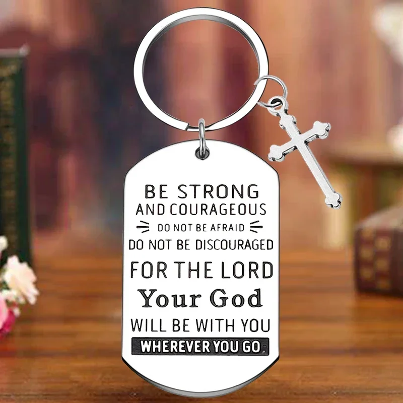 Metal Religious Gifts Keychain Christian Bible Verse Key Chain Pendant Thanksgiving Christmas Prayer Gifts