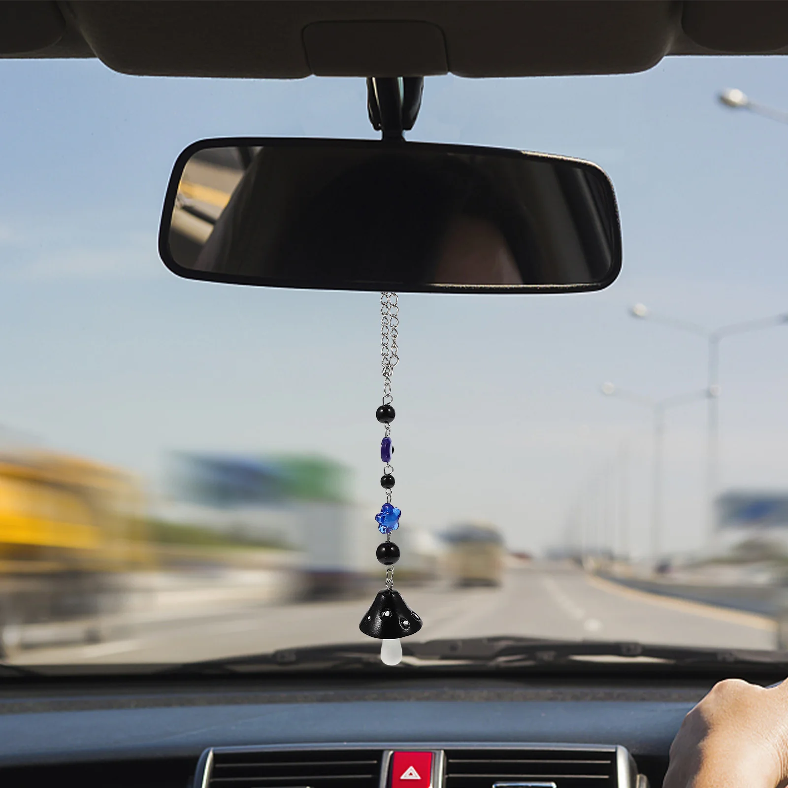 

2Pcs Mushroom Car Accessories Rearview Mirror Accessories Easy to Walls Doors Windows Mantelpiece Mushroom Car Decor