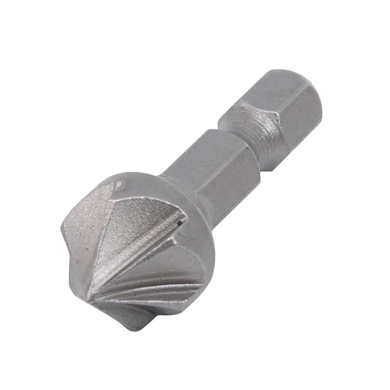 1PC 6 Flute 90 Degree Countersink Drill Chamfer Bit Cutter 1/4 Hex Deburring Drilling Bevel Cutting Remove Burr Tools