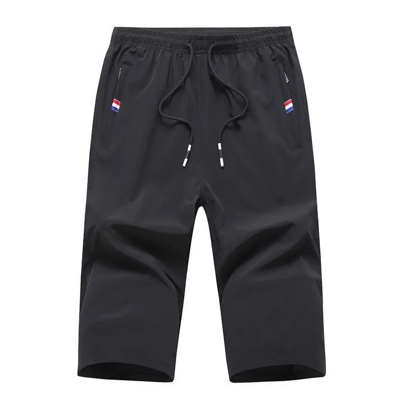 アイスシルク 7 クォートルーズストレートレッグメンズスポーツパンツカジュアル多用途夏のズボン若々しいスタイル快適なフィット感