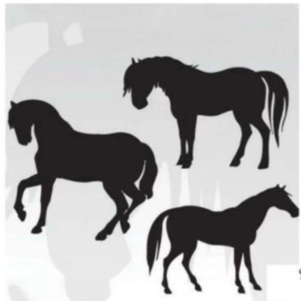 Three Horses Animal Metal Cutting Dies for DIY Scrapbooking Album Cardmaking Decorative Embossing Making Greeting Card Photo Pap