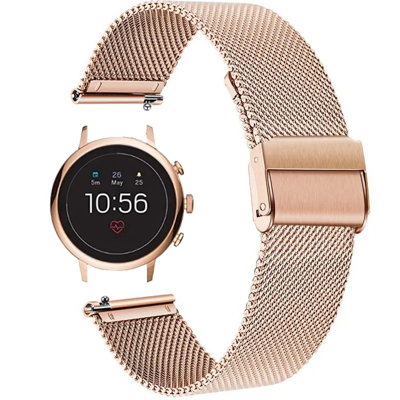 Cinturini Milanese per Fossil Gen 4 Q Venture HR / Gen 3 Q Venture Smartwatch cinturino da polso in metallo da 18MM per cinturino in acciaio stile orologio LG