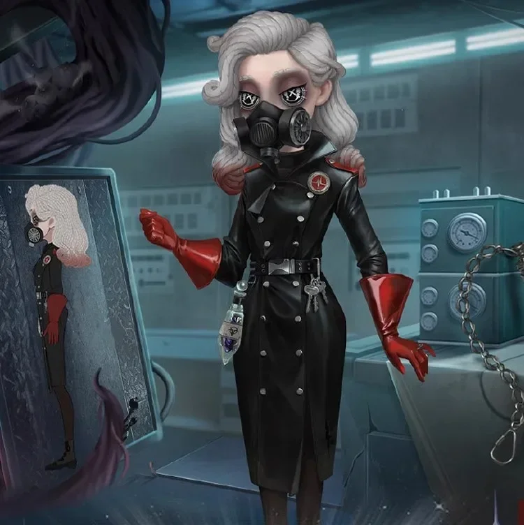 Identity V Ada Mesmer Psychologue Call Of The Abyss Costume de cosplay avec robe, perruque et masque, modèle Doomsday Rescuer