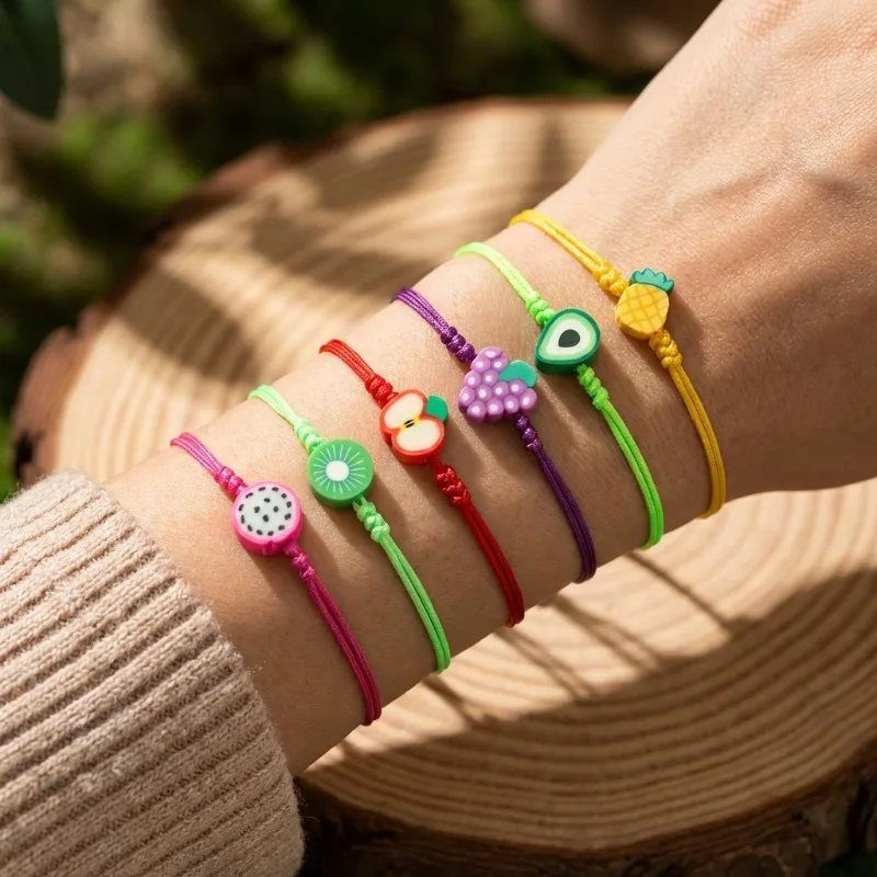 

【 Dopamine Fruit Hand Rope 】 Fun Fruit Beads Summer Vacation Style Candy Color Hand Accessories