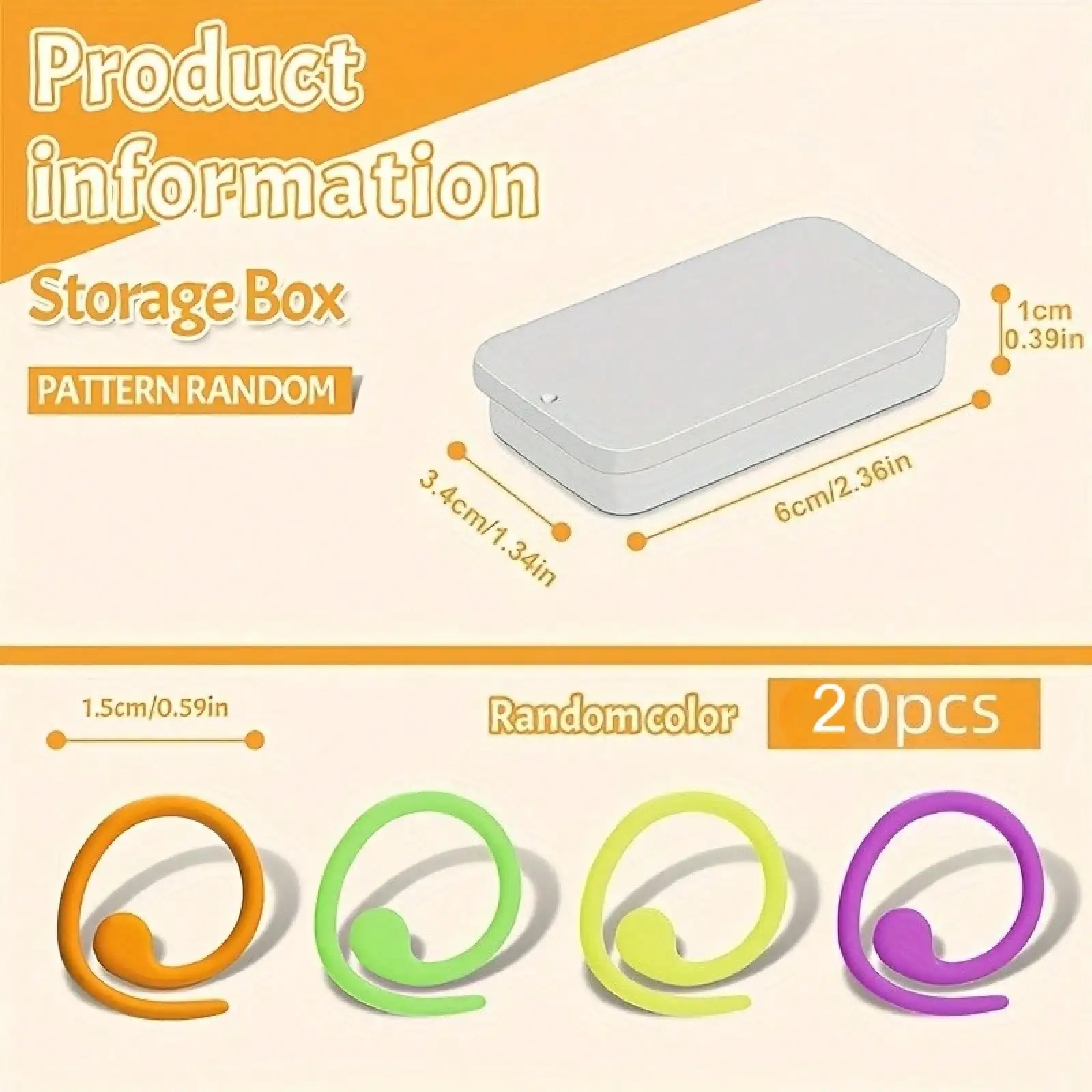 

20 spiral metal crochet markers - mixed colors, suitable for knitting, crochet, and clothing labels