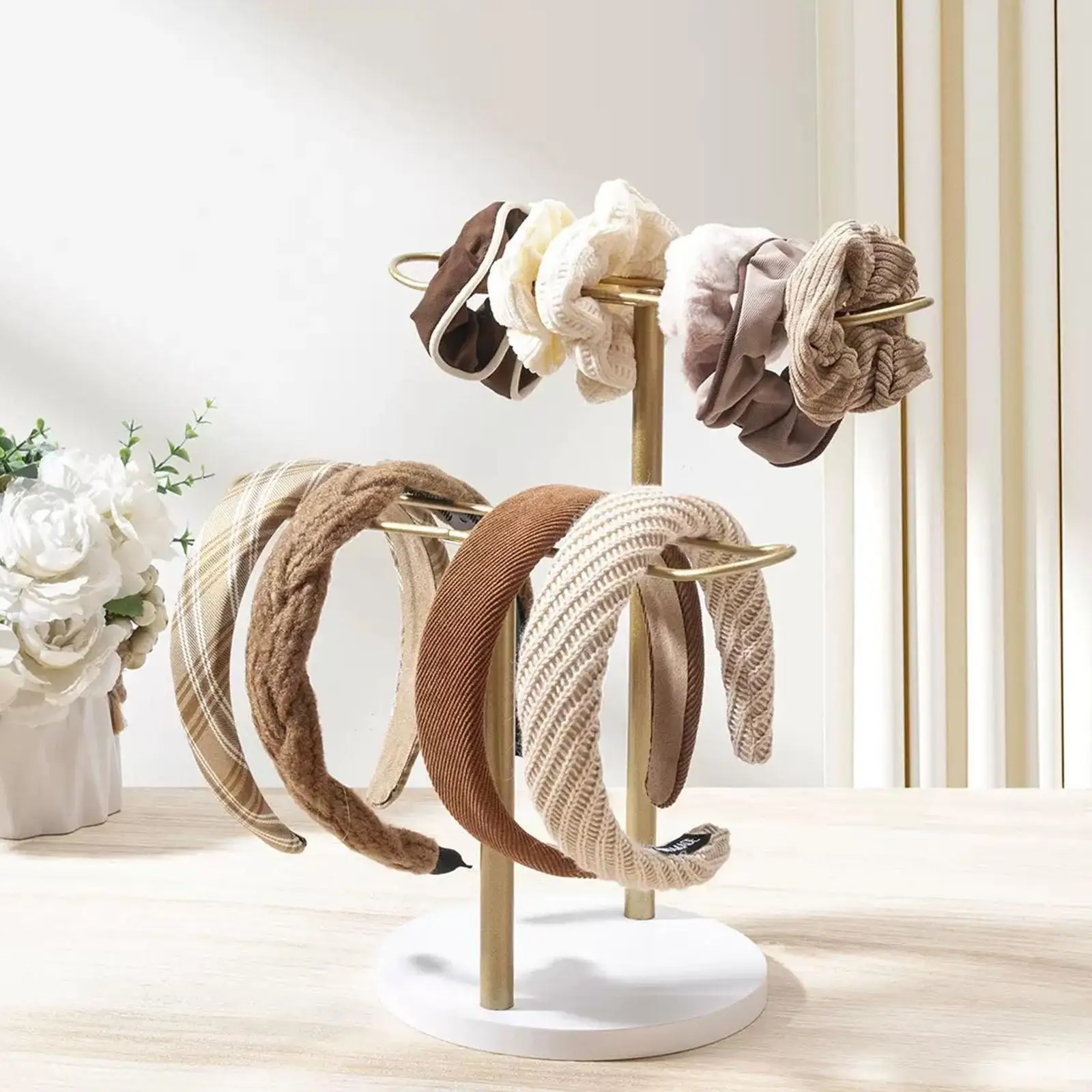 

Металлическая повязка на голову, стеллаж для демонстрации ювелирных изделий, компактный настольный органайзер для одновременного хранения дисплея, браслетов для волос, ожерелий