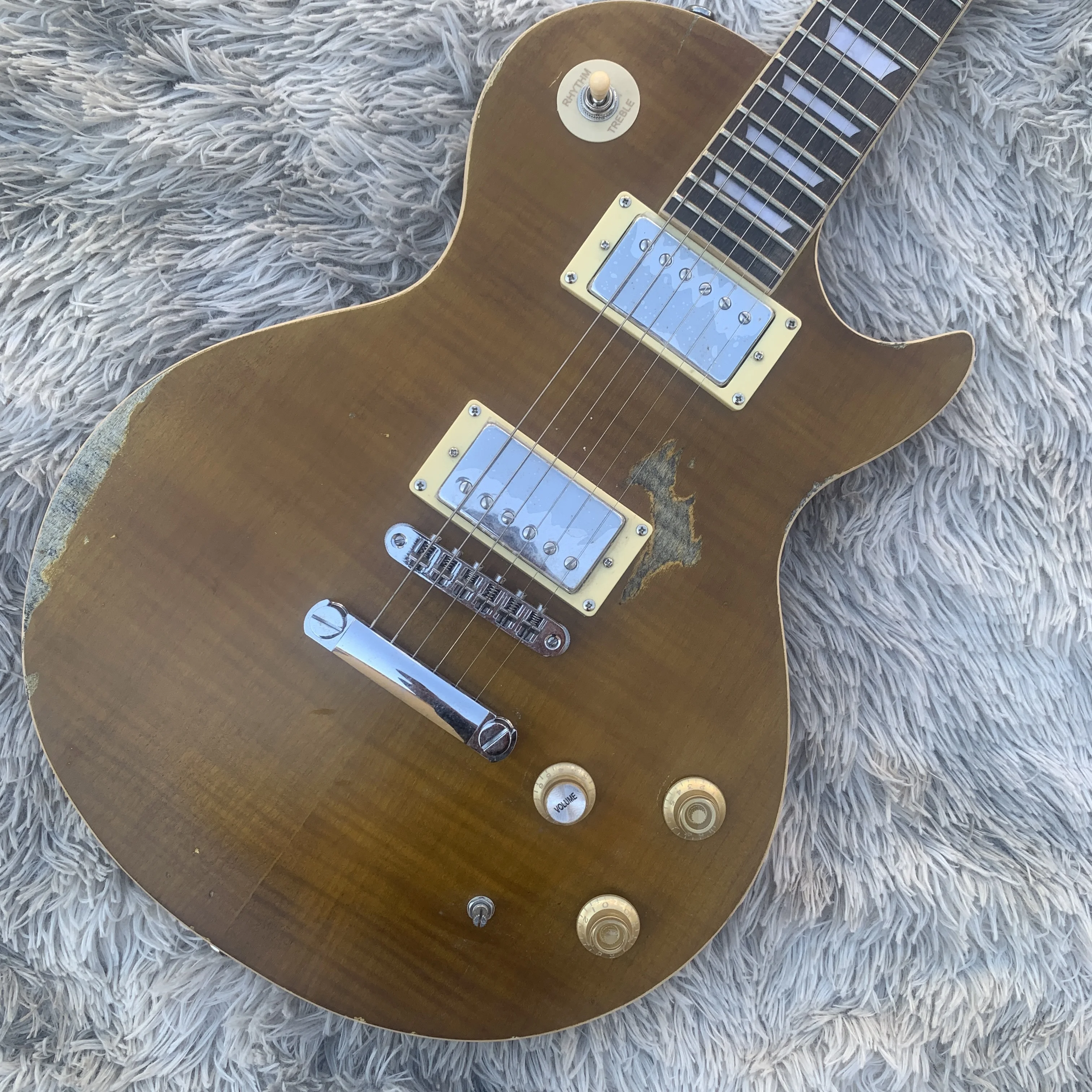 LP Electric Guitar tobacco Tiger Pattern Mahogany Body New Delivery make relic vintage guitar