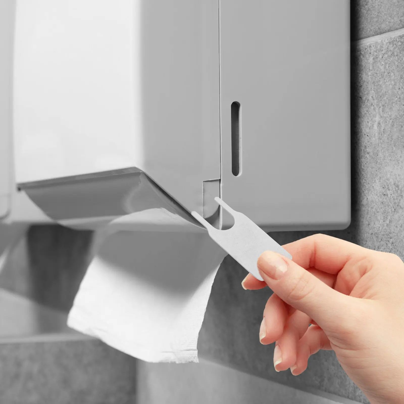 

Compact Key Holder Commercial Tissue Dispenser for Paper Towel Silver Bulk Keys Office