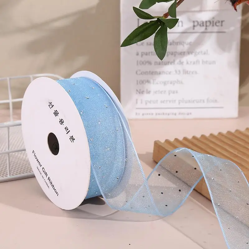 2. 5/4cm Heißprägeband für Haaraccessoires, Organzaband für handgemachte Schleifen, Haarspangen, Kleidungsstücke, Geschenkverpackungen. – Detail 13