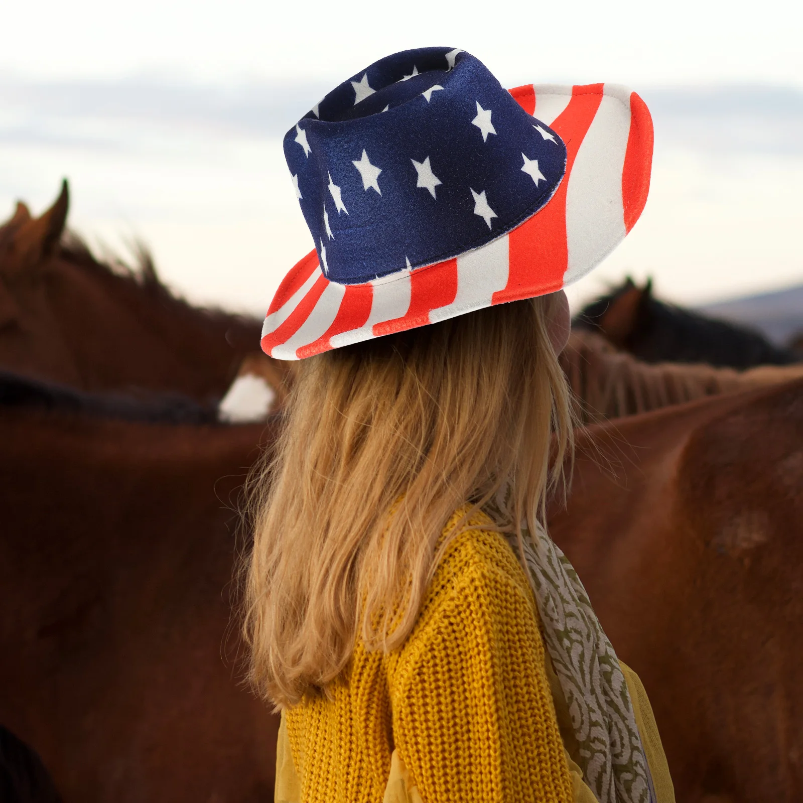 

Cowboy Hat American Flag Summer Western Holiday Party Hat Lightweight Patriotic Decoration Usa 4Th of July Independence Day