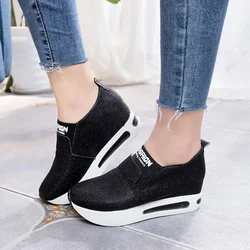 Maogu Ladies Women's Spring Autumn Shoes Sneakers for Women Black 2023 Woman Platform Female Flats Bling Causal Slip on Loafers