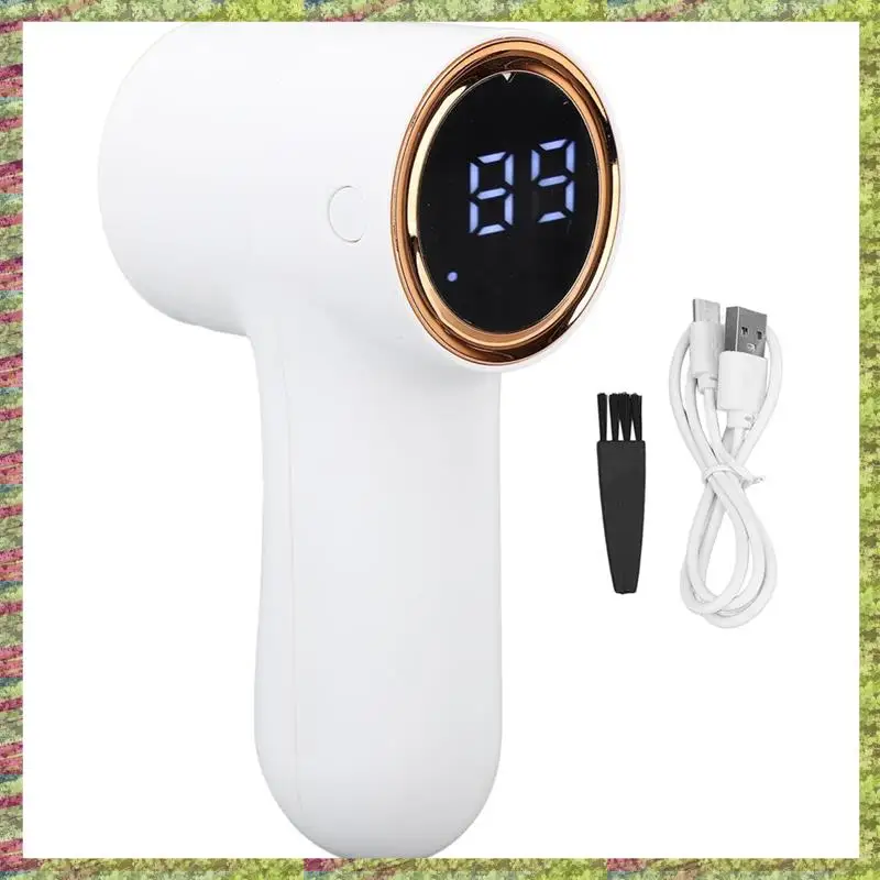 مزيل كرة منزلي رقمي محمول من ABKB USB مع 5 سرعات لبيانات الملابس والسجاد باللون الأبيض