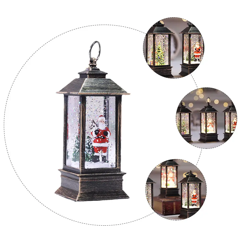 

Portable Light Christmas Lantern Desktop Decor Ornament Decorative Flash Tabletop Decoration