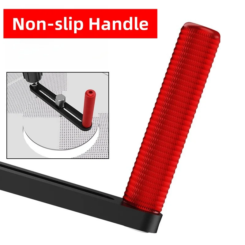 Cortador circular de brújula, herramienta de corte redonda con fresa, sierra perforadora ajustable para paneles de yeso, tableros de aluminio, artesanías de carpintería