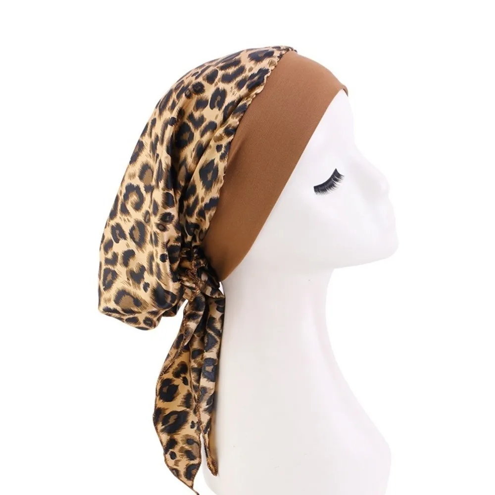 

New Printed Pre-Tie Headscarf Hair Loss Cover Headwear Head Wrap Elastic Stretch Bandana