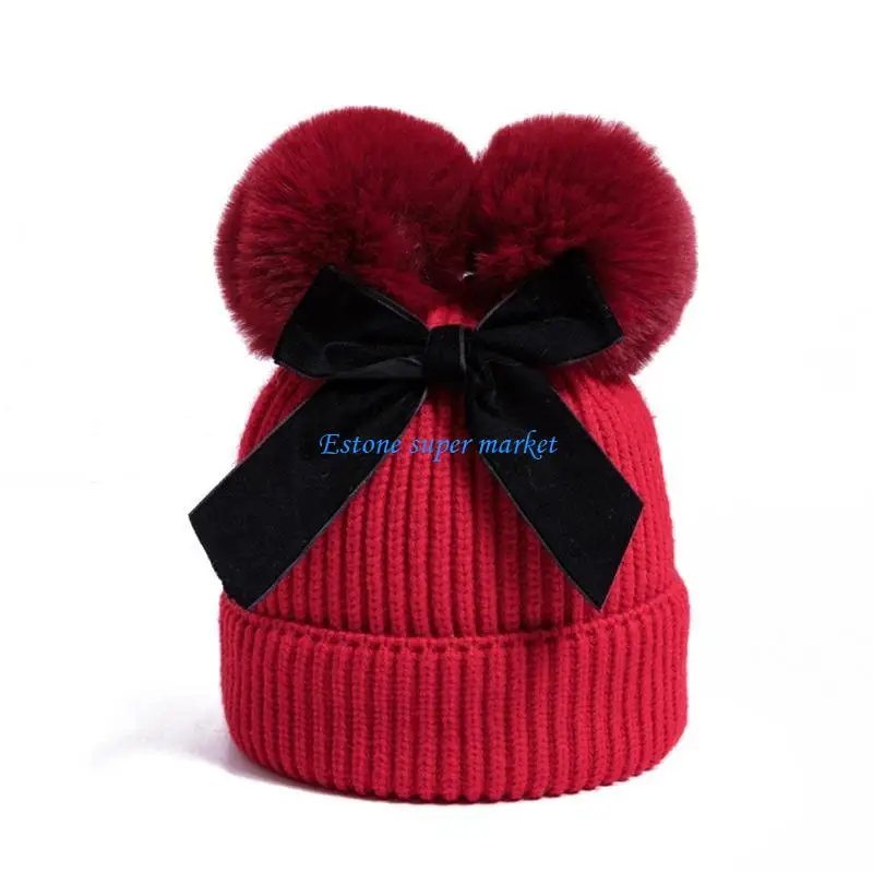 

090B Winter Knitted Kids Baby Girl Hat Warm Thicker Children Infant Beanie Cap