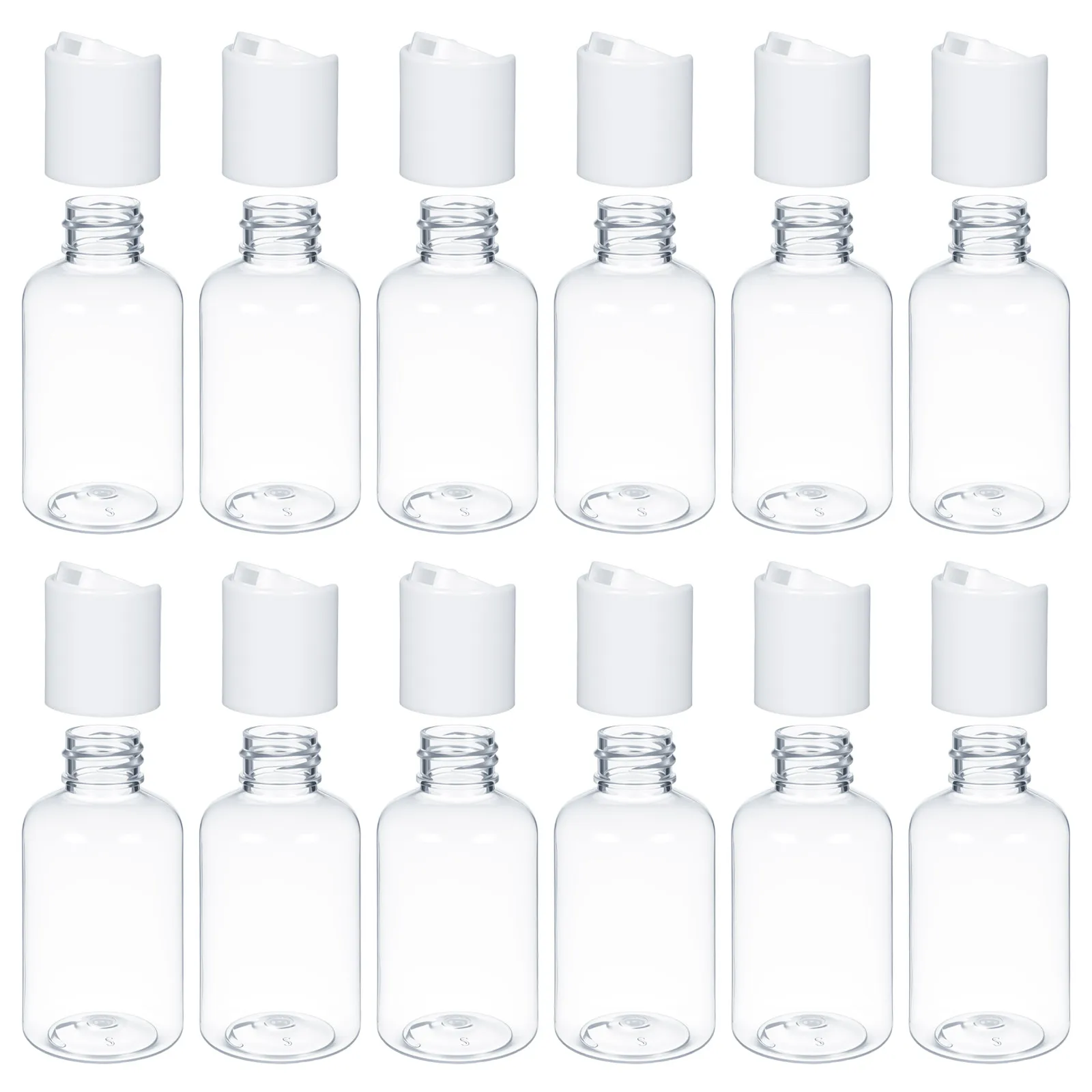 

12pcs 75Ml Refillable Travel Bottles Press Dispenser For Shampoo Lotion Face Wash Body Wash Sun Cream Liquid Organizer Portable