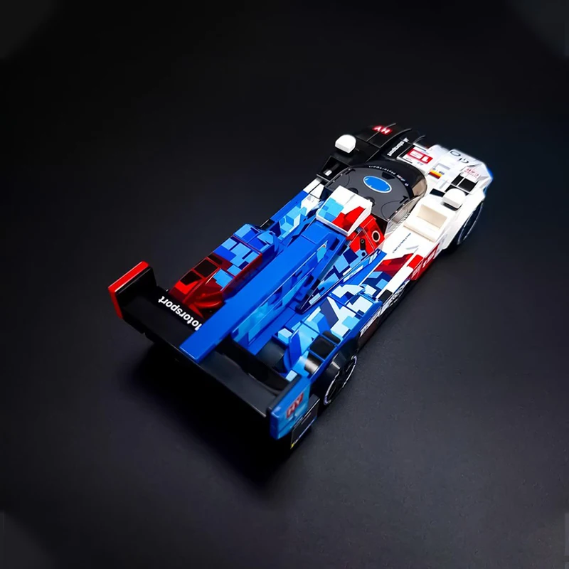 Modello di Auto Sportiva da Corsa Urbana MOC, Mattoncini da Costruzione, Auto Sportiva Ibrida V8, Tecnologia Modulare, Regalo per le Vacanze, Giocattolo da Assemblare per Bambini