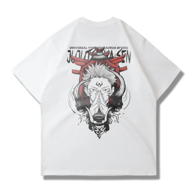 Anime japonês conjunta jujutsu kaisen feitiço de volta para luta camiseta de manga curta impressão ins confortável e respirável