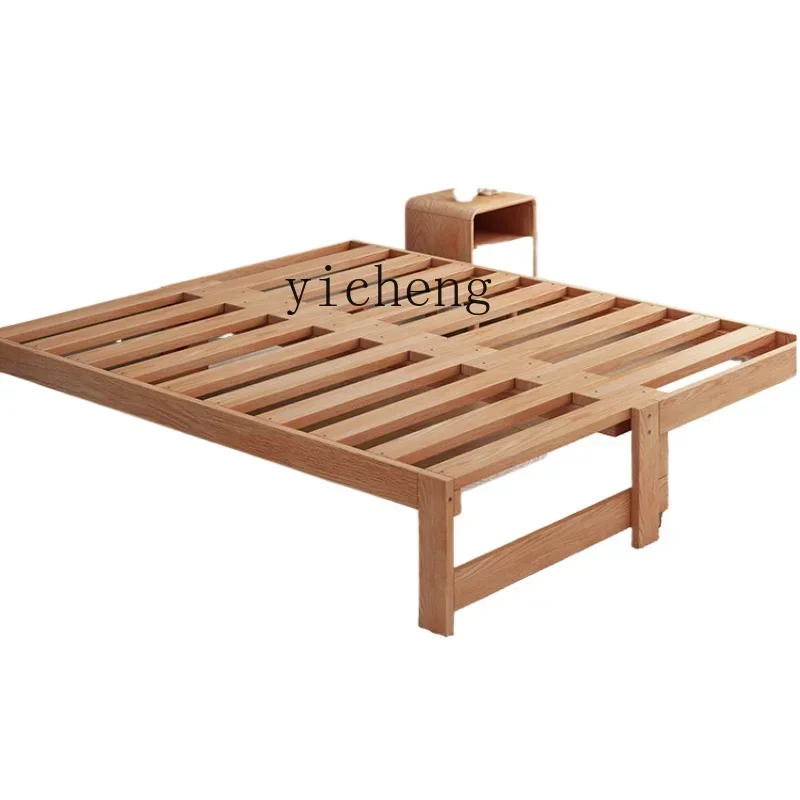 

Beech Sofa Bed Foldable Dual-Purpose Multi-Functional Tatami Single Solid Wood Telescopic Bed