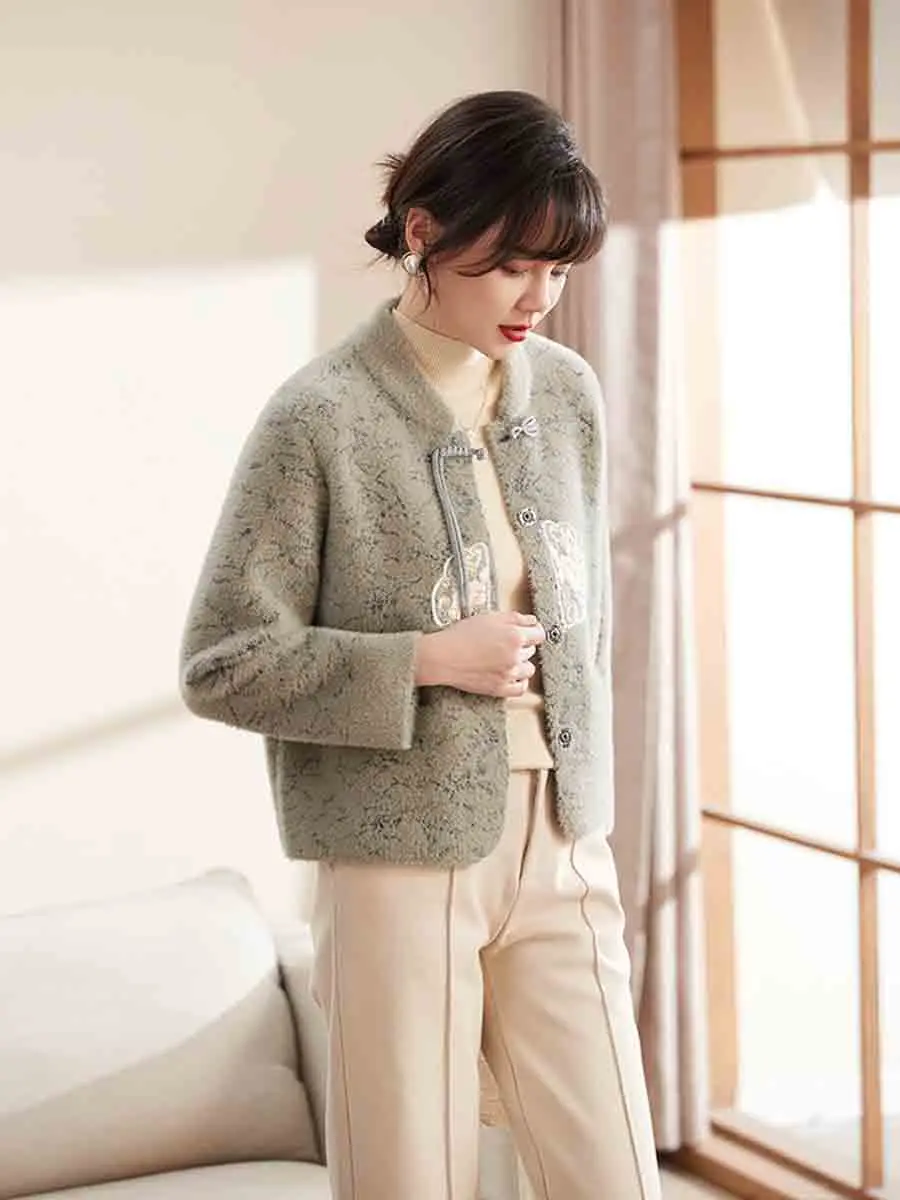   ort Gebreide Nertsen Fluwelen Jas Thi Warm Mama Winter Faion Casual Loose Fit Button-up Vest Chinese Sle