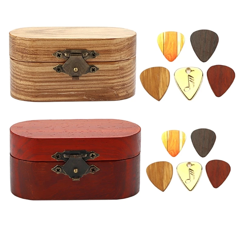 Portable Guitar Pick Holder Pick Storage Box Light Weight Guitar Plectrums Cases with 5 Guitar Pick Enduring