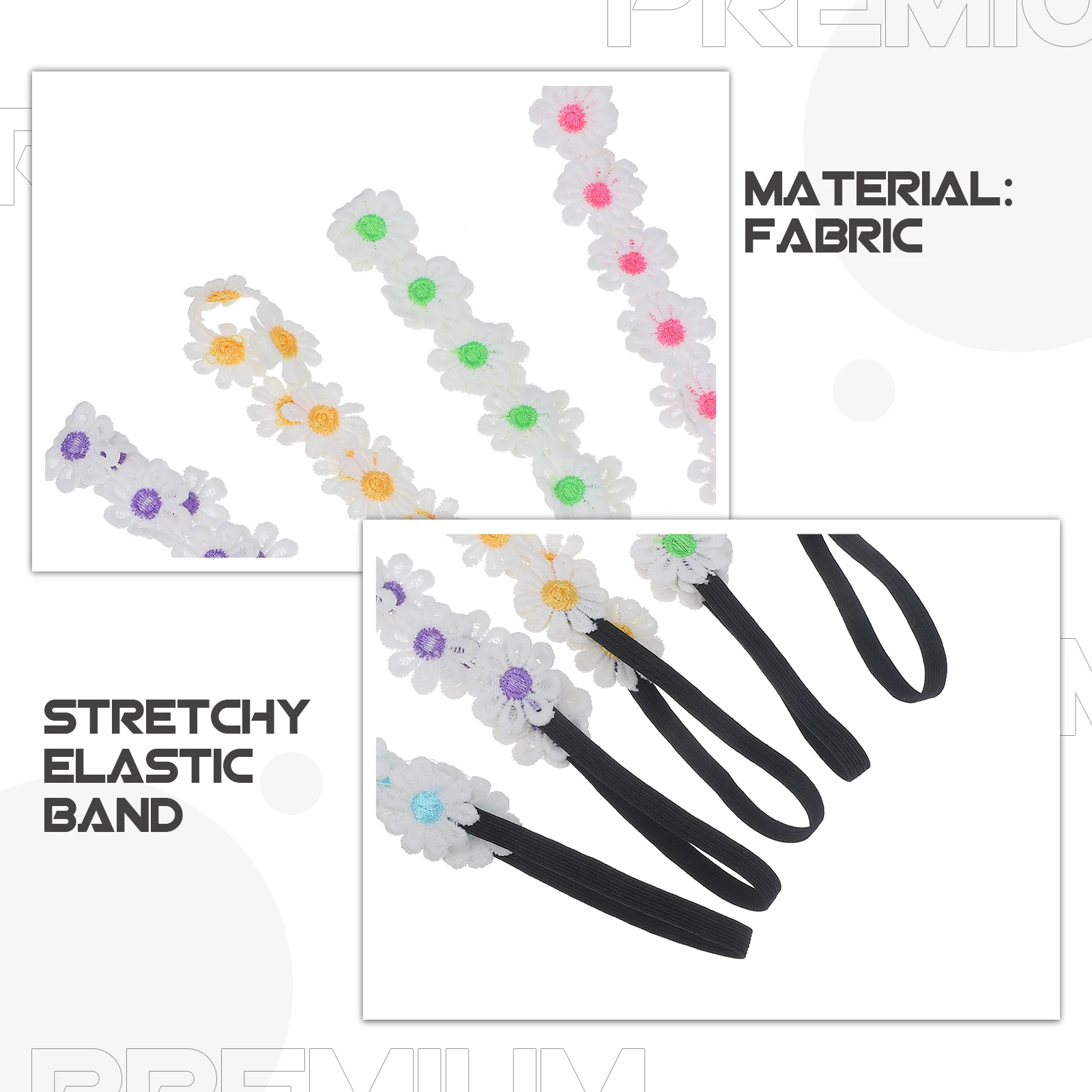

5pcs Baby Headbands Girls Hair Accessories Newborn Stretchy Floral Ribbons Soft Elastic Toddler Infant Headband Wraps