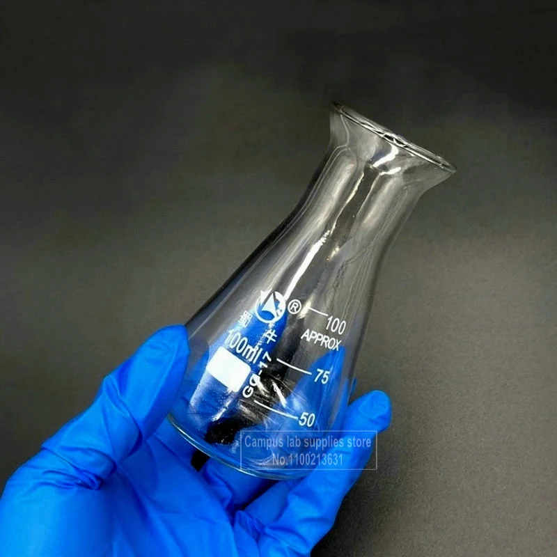 1piece Laboratory Borosilicate Glass Triangular Flask with Bellmouth 100ml 250ml 500ml 1000ml