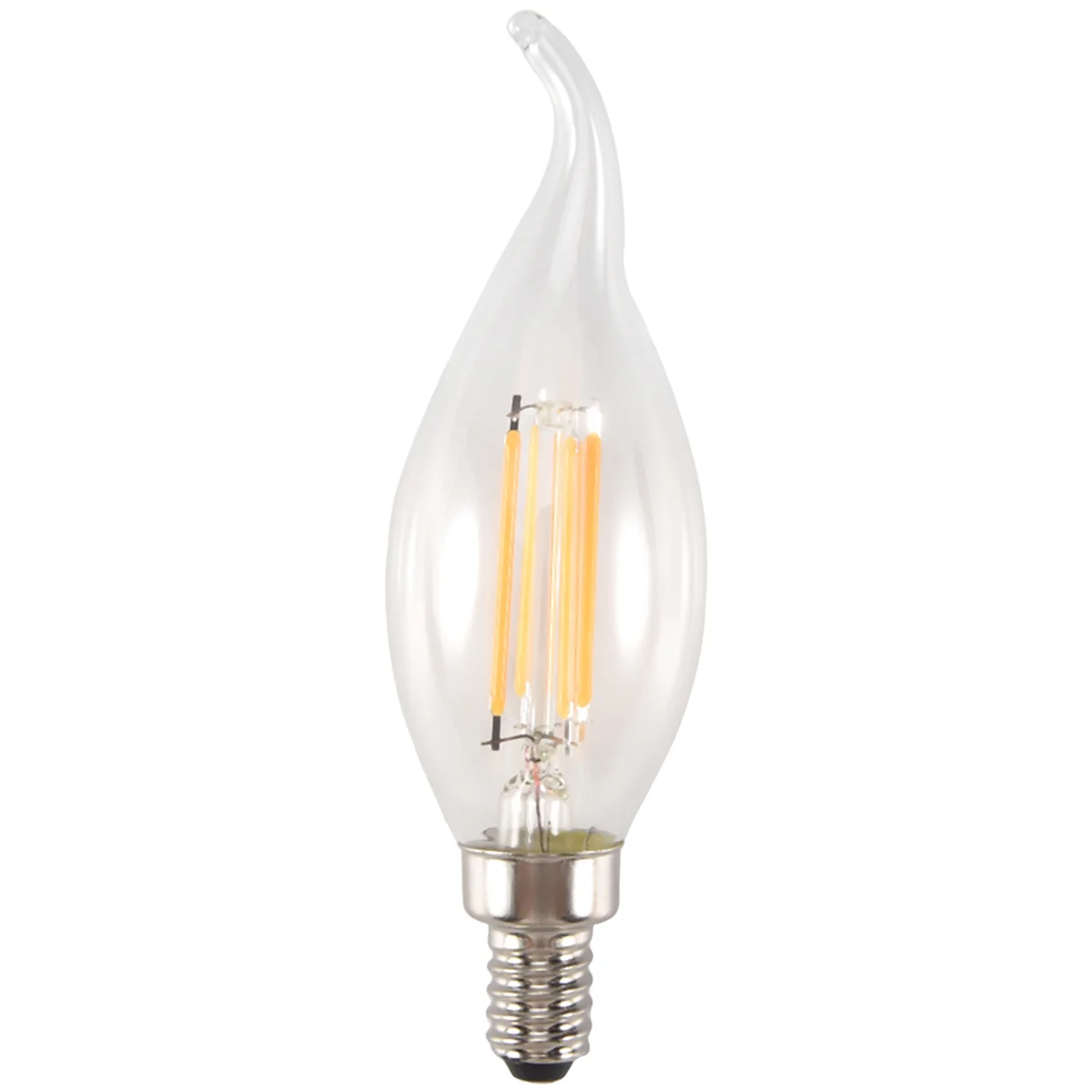 Dimmable E12 4W COB Edison Candle Flame Filament LED Light Bulb Lamp 12.5*3.5cm