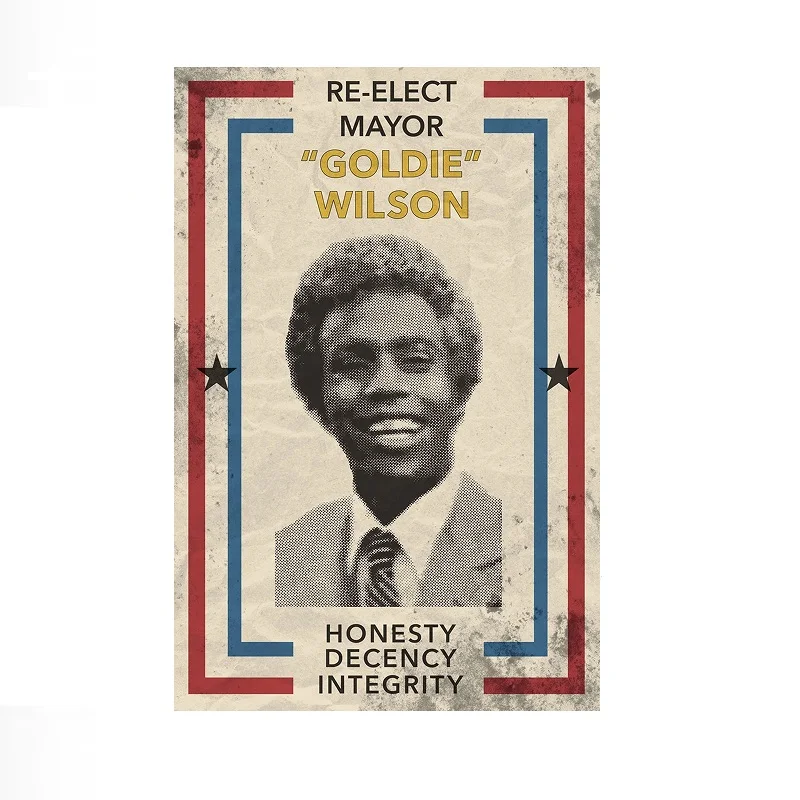 Re Elect Mayor Goldie Wilson Movie Cool , Art Picture Print Canvas Poster Home Wall Decor
