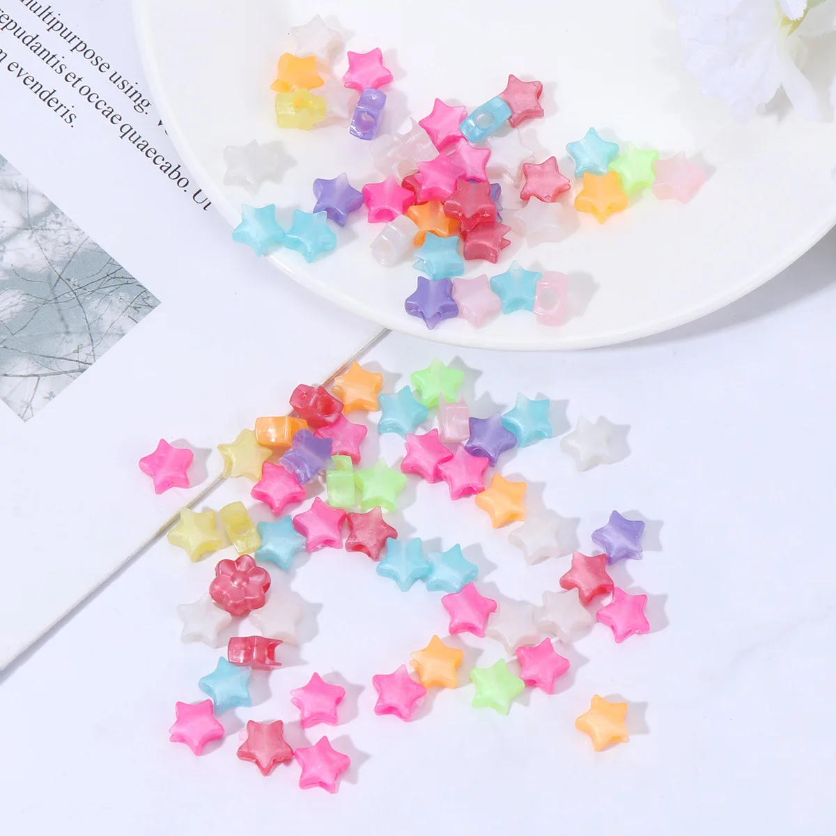 200 قطعة من مجموعة صنع المجوهرات DIY بخمسة خرز لتزيين فستان القلادة ومشاريع الحرف اليدوية ومستلزمات السوار للأطفال #1