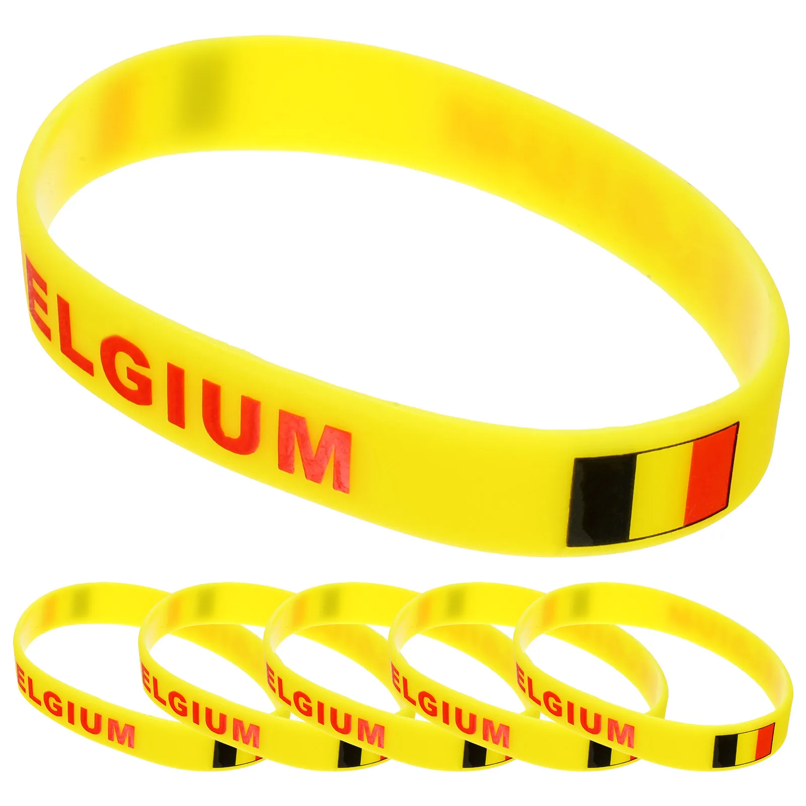 

6 pcs Silicone Wristbands Durable Soft Comfort Fit For Football Games International Country Flag Bracelet Sports Accessories