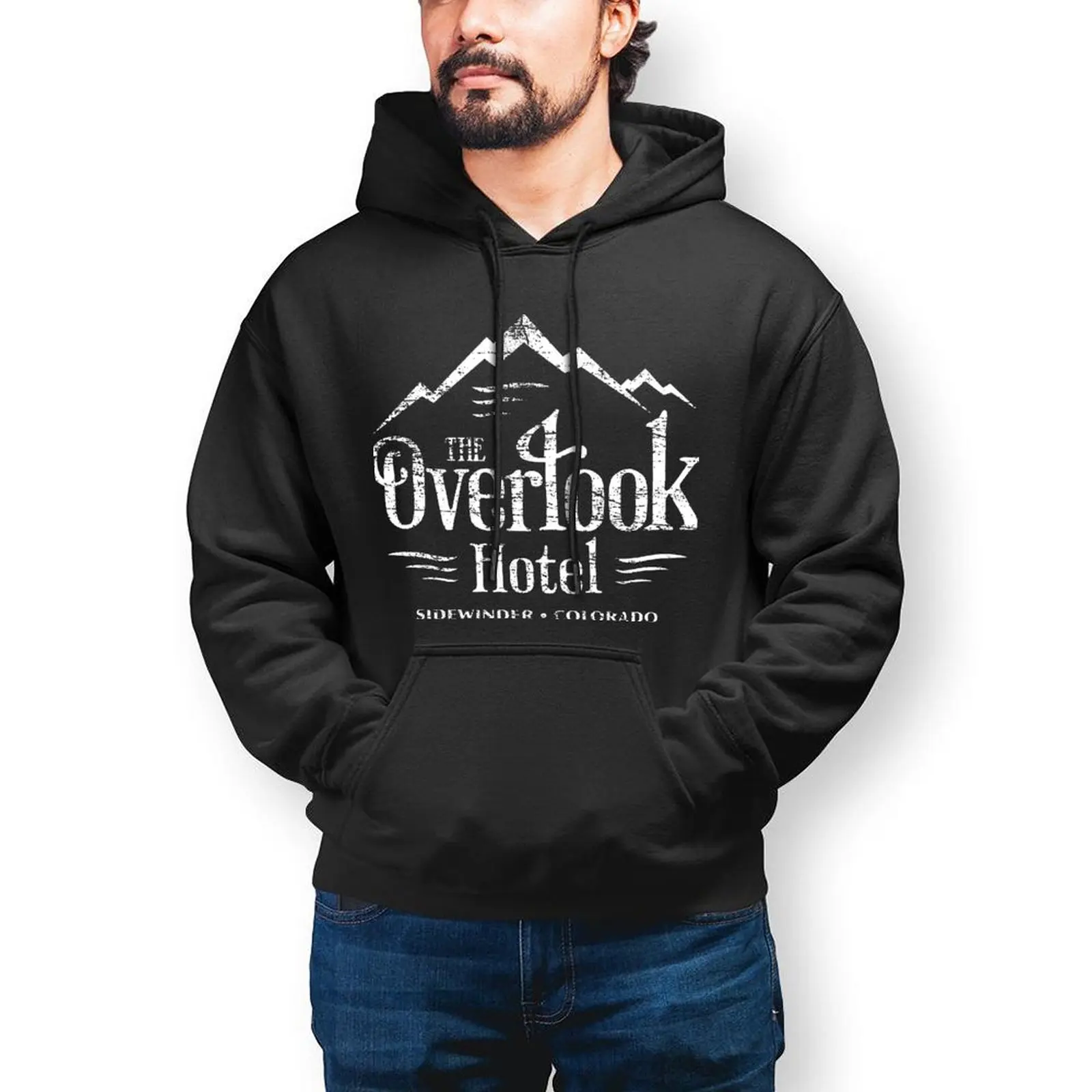 Stephen King Casual Hoodies Men The Overlook Hotel T Shirt Worn Look Pretty Pullover Hoodie Winter Street Style Sweatshirts Top