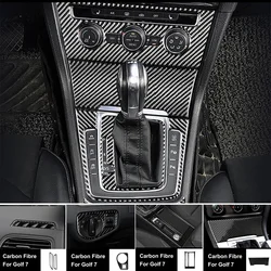 Carbon Fiber Decor Accessories Car Transmission Shift Panel Headlight Frame Decor For VW Golf 7 GTI R GTE GTD MK7 2013-2019