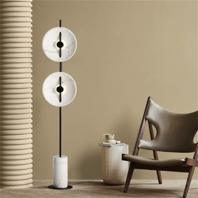 KERWIN Modern Creative Floor Lamp LED White Marble Indoor Living Bedroom Room Decorative Standing Light