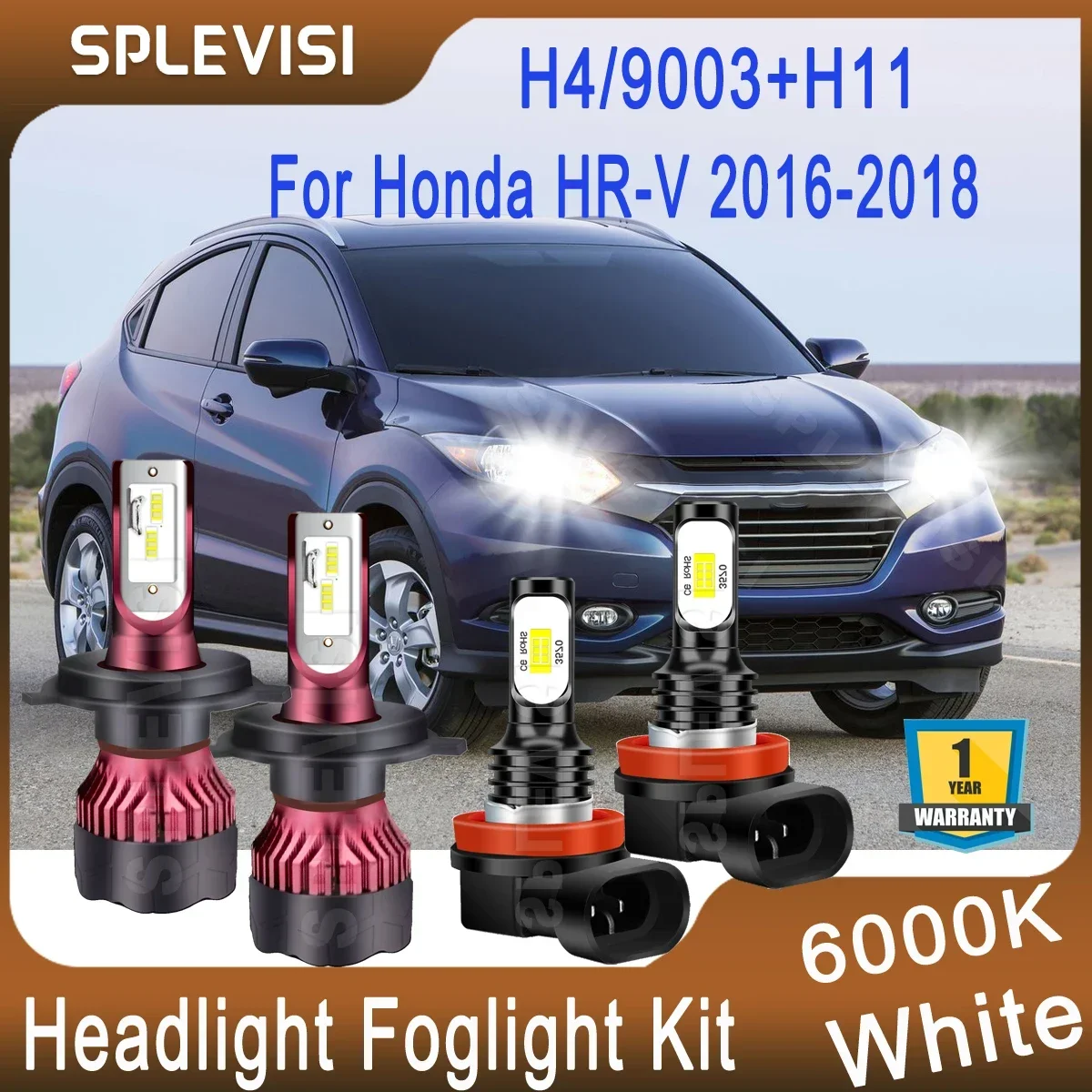 

Bright White CSP Chips LED Car Light For Honda HR-V 2016 2017 2018 LED Headlight High Low Beam 9003/H4 Foglight H11