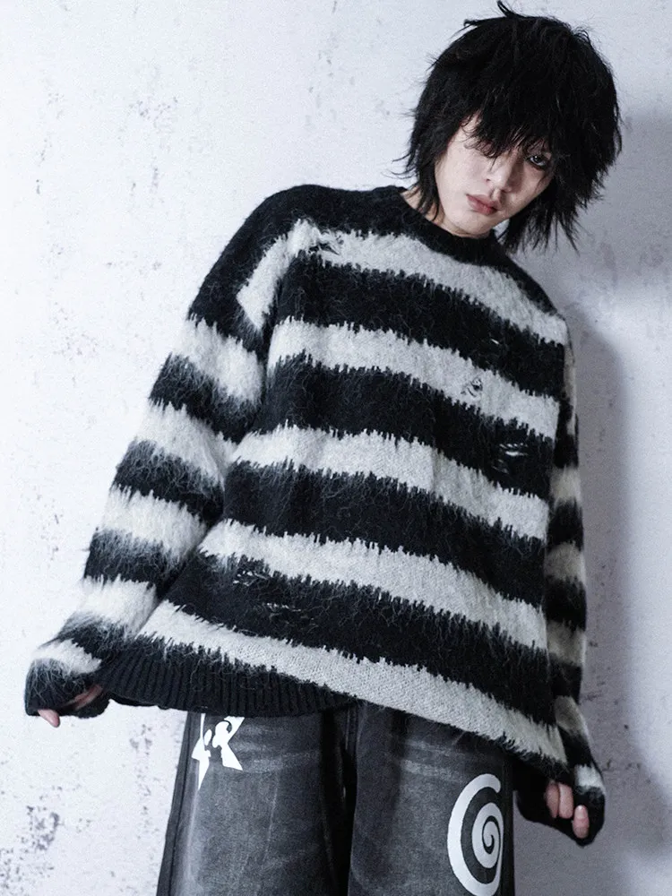 Y2K Subkultur American Fashion Trend Rundhalspullover Lose lässige Straße vielseitiger Strickpullover