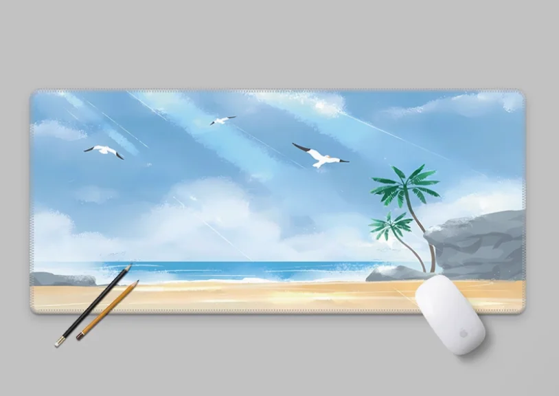 

Beach Day Deskmat Laptop Office Mausepad Gamer Pad on The Table Kawaii Gaming Anime Mouse Mats Keyboard Desk Computer Office