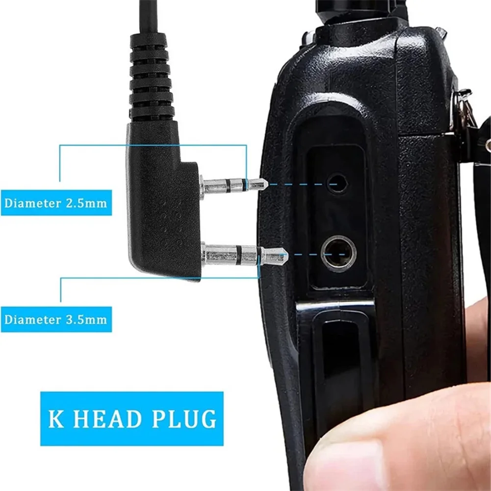 1pcs 2 Pin For Walkie Talkie Headset Earphone with Soft Ear Tips and PTT Button for BAOFENG Radio and Similar For Walkie Talkies view 4