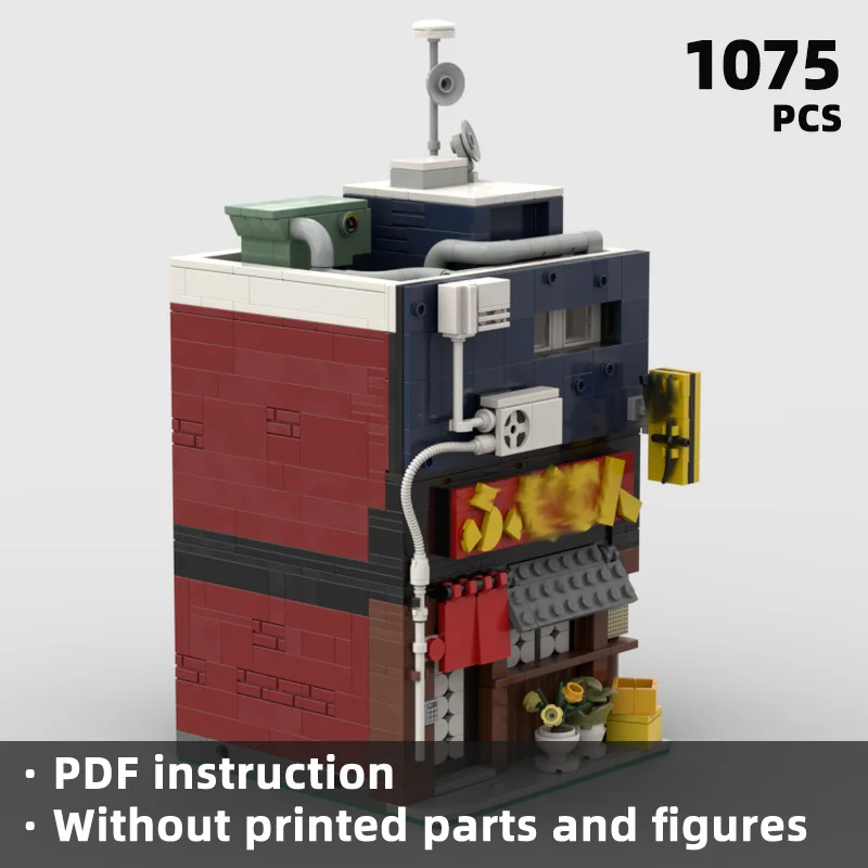 

Diy anime scene street view model building blocks, experience the local flavor and customs of the city