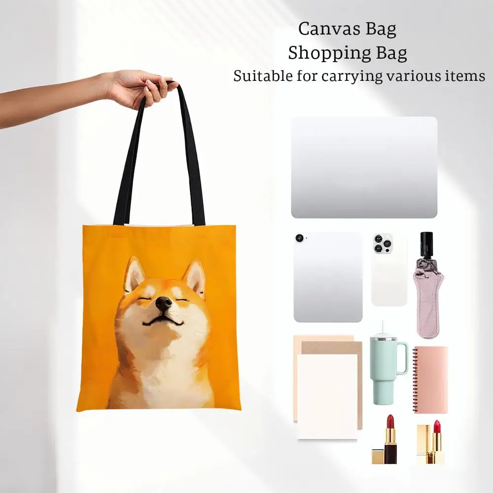 Alert Independent S-Shiba Inu dog Storage Bags Printed Series Shoulder Bag Portable Daily Lightweight Tote Bag