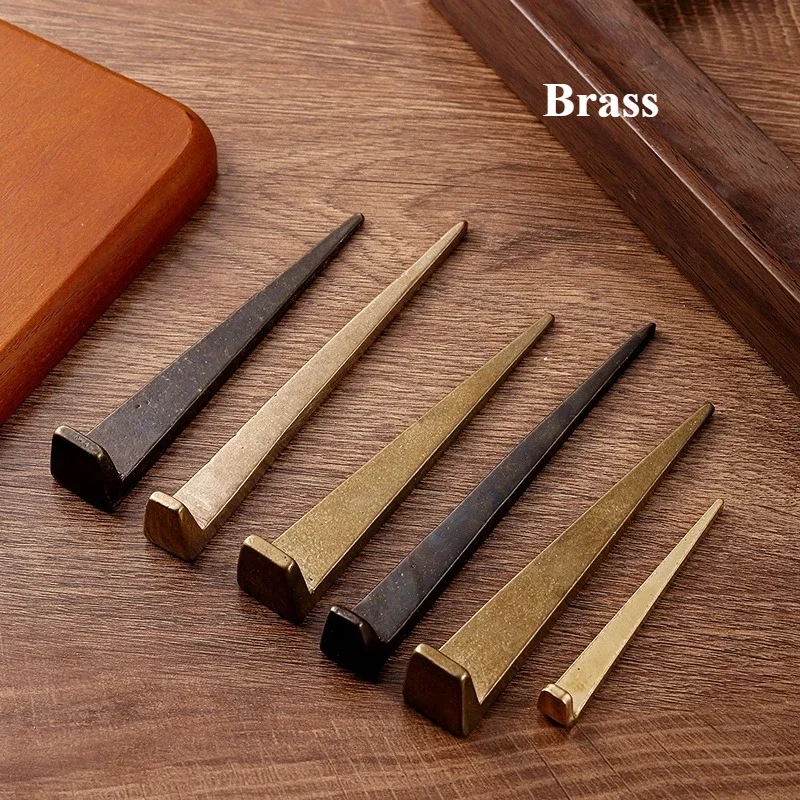 Two Pieces oAntique Brass Picture Frame Hooks Durable and Sturdy L-Shaped Support Brackets for Home Decor and Art Display